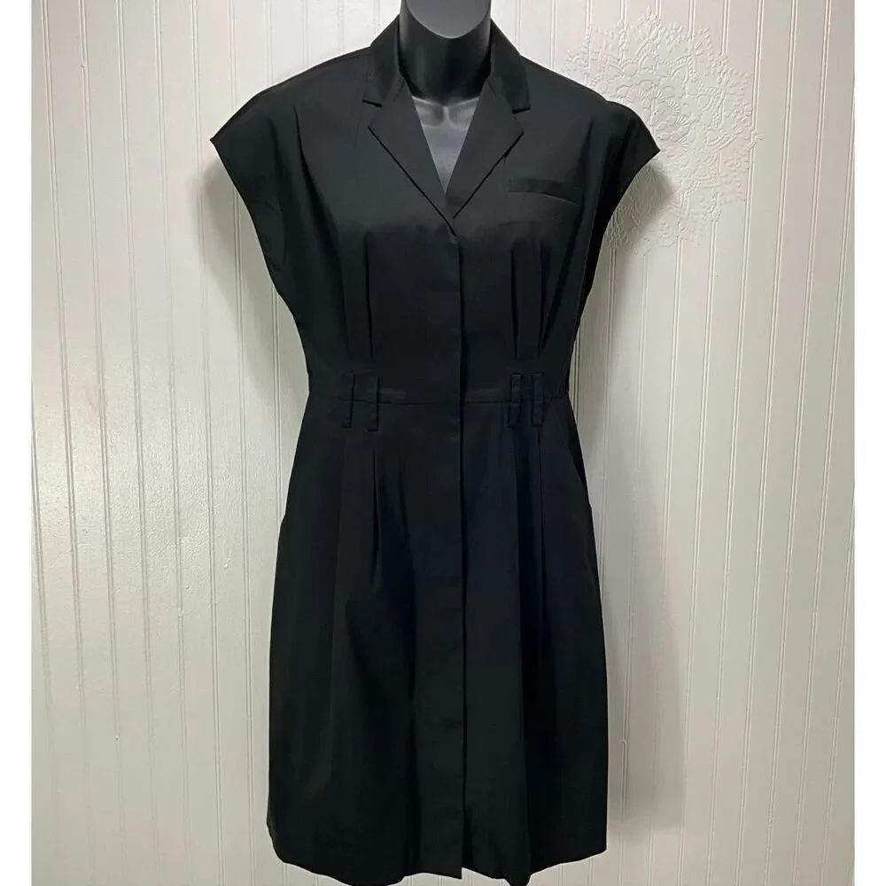 THEROY Short Sleeve Black Dress